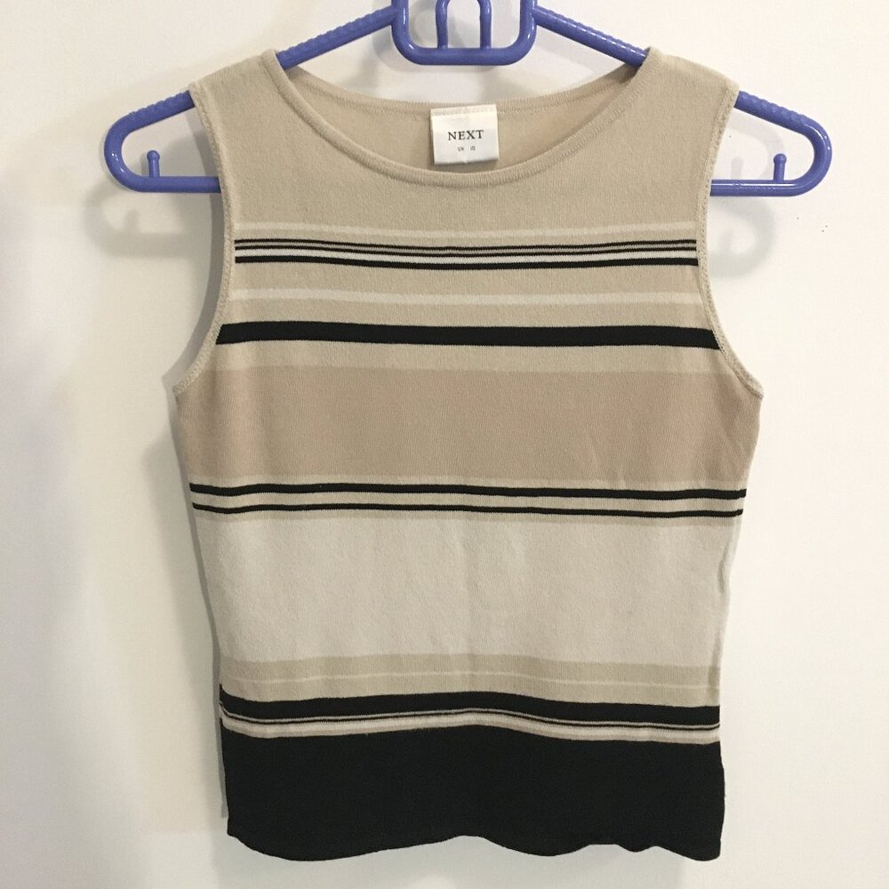 NEXT Women's Beige Black Tank Top size small